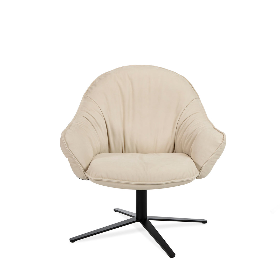 freifrau | marie lounge chair | x-base with rocker + tilting mechanism | adora jade leather + bronze frame