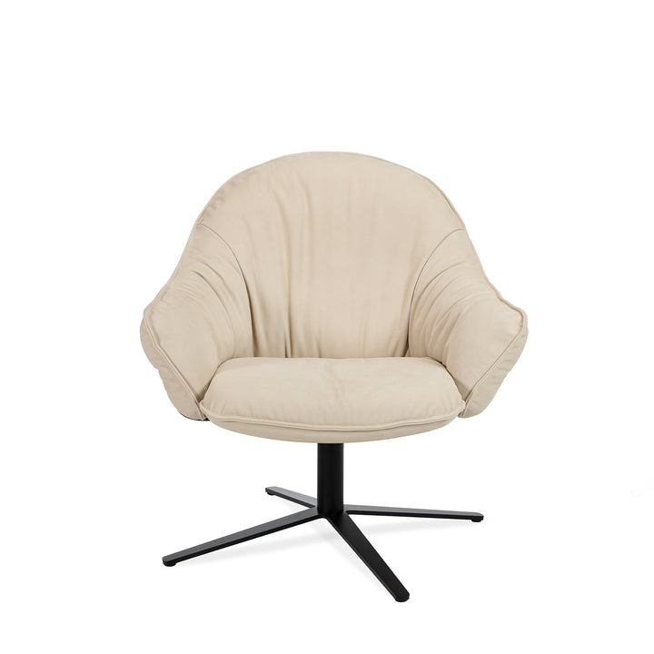 freifrau | marie lounge chair | x-base with rocker + tilting mechanism | adora jade leather + bronze frame