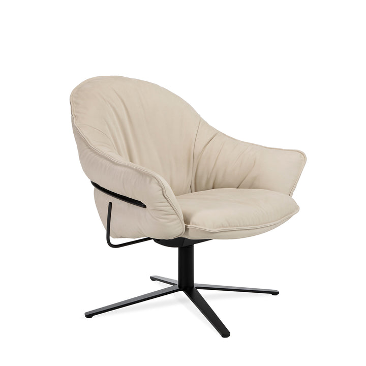 freifrau | marie lounge chair | x-base with rocker + tilting mechanism | adora jade leather + bronze frame