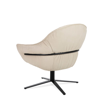 freifrau | marie lounge chair | x-base with rocker + tilting mechanism | adamo + eva tabacco + deep black frame