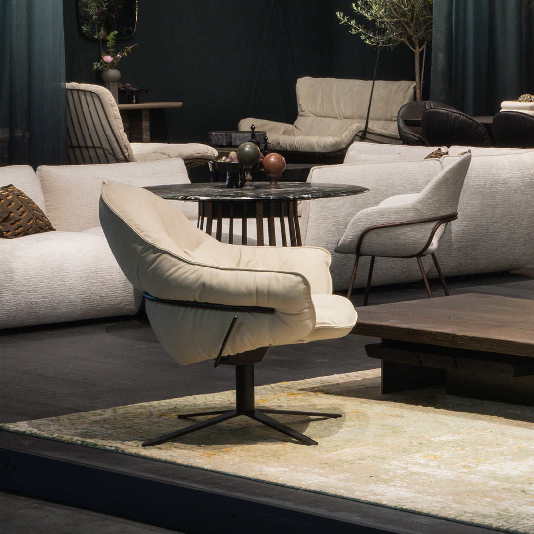 freifrau | marie lounge chair | x-base frame | adamo + eva tabacco