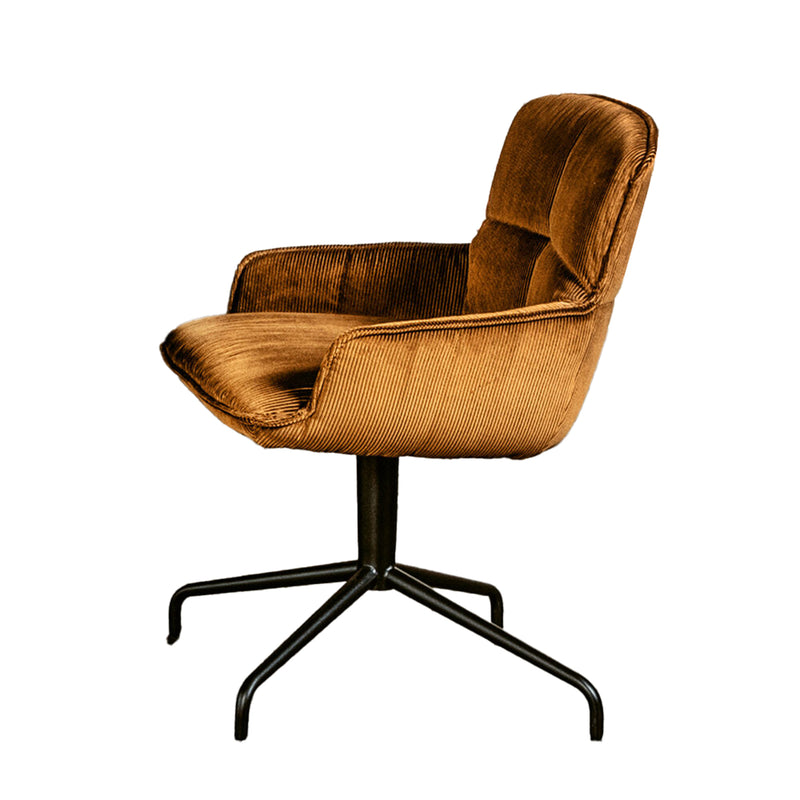 freifrau | marla armchair low | trestle leg | riga mustard