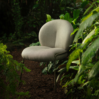 freifrau | nana outdoor chair | lopi fabric + steel bronze glaze frame