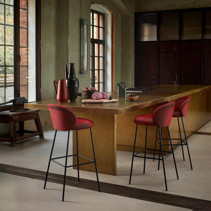 freifrau | ona kitchen stool 65cm | riga marine + black frame