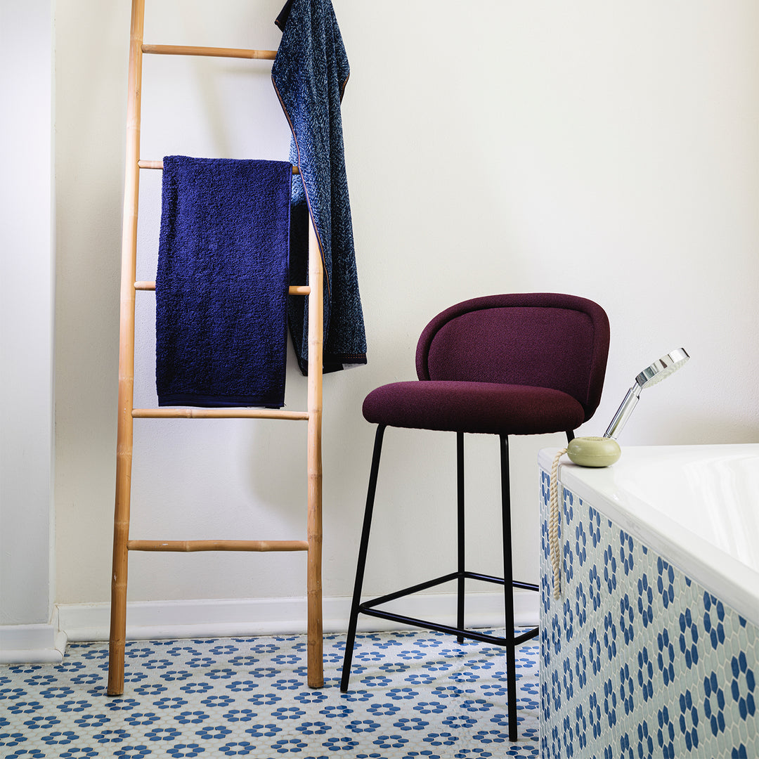 freifrau | ona kitchen stool 65cm | riga marine + black frame