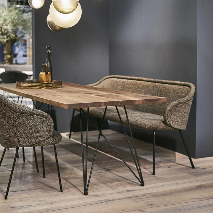 freifrau | ona curve bench 140cm | steel frame | safire 0001 - EX DISPLAY