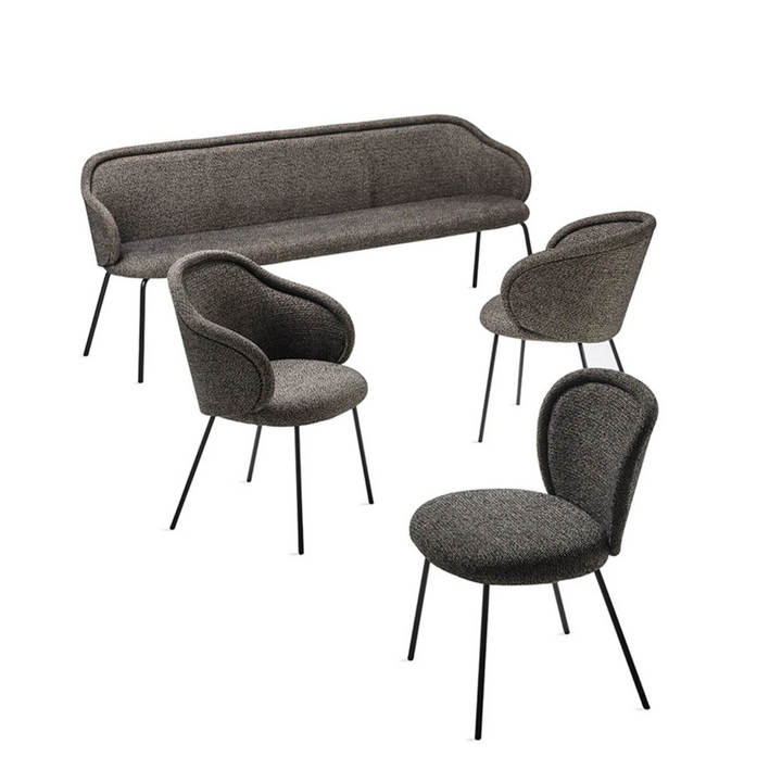 freifrau | ona curve bench 140cm | steel frame | safire 0001 - EX DISPLAY