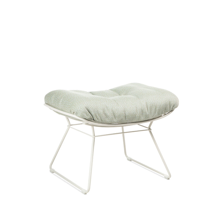 freifrau | leyasol outdoor ottoman | lopi beldi + traffic white frame