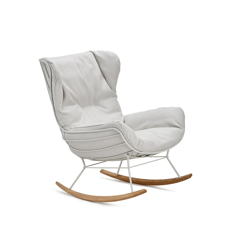 freifrau | leyasol outdoor wingback rocking chair | lopi beldi + grey white frame