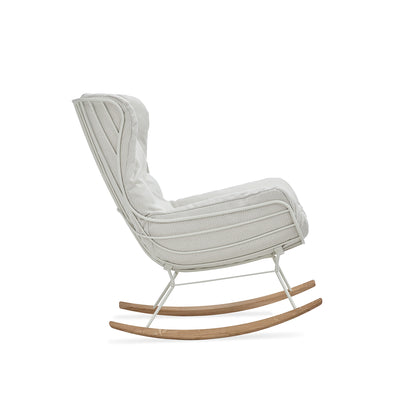 freifrau | leyasol outdoor wingback rocking chair | lopi beldi + grey white frame