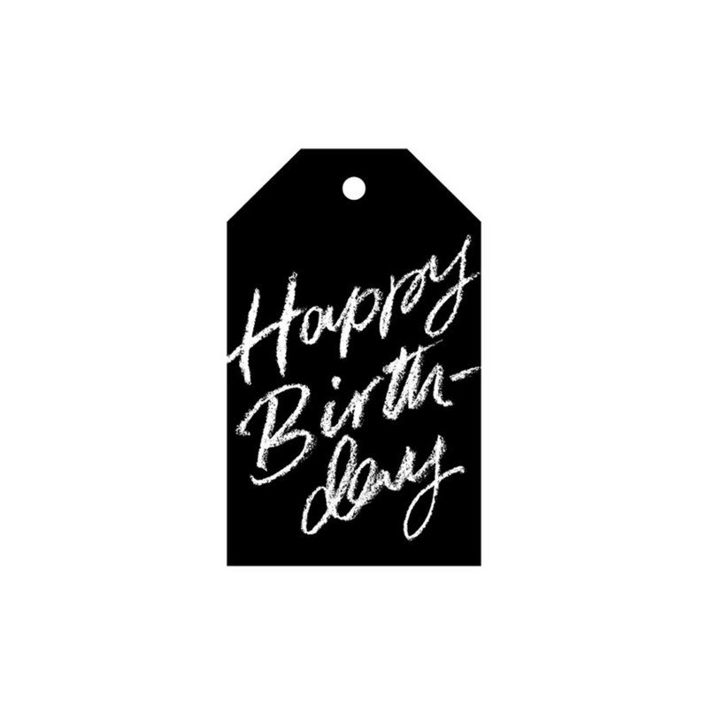 galina dixon | gift tag | happy birthday black - white text