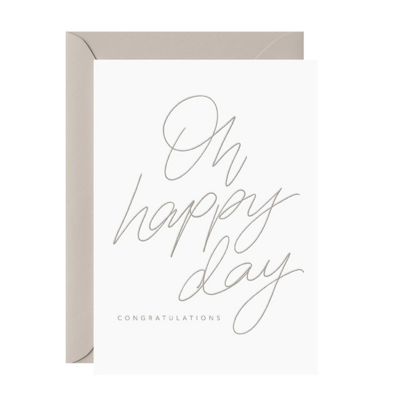 galina dixon | letterpress card | oh happy day congratulations - DC