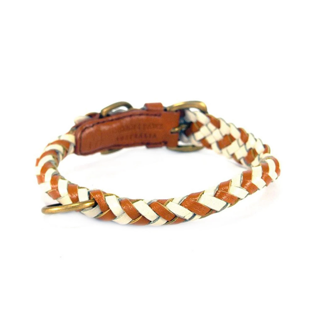 georgie paws | tonto dog collar | tan + chalk | extra large - LC