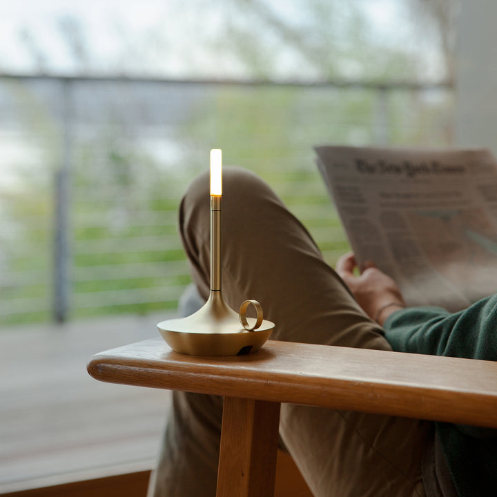 graypants | wick portable table lamp | brass 16.5cm