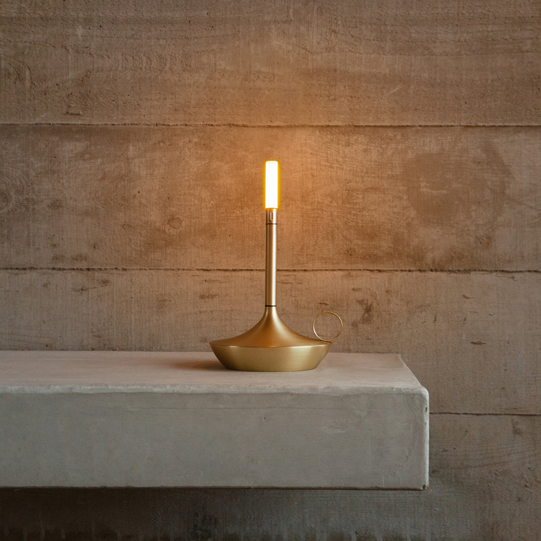 graypants | wick portable table lamp | brass 16.5cm