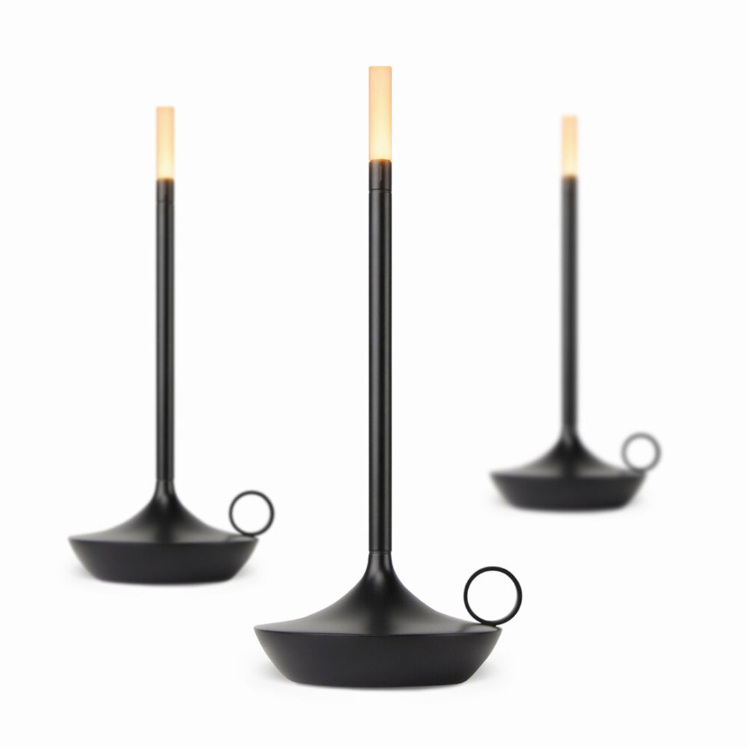 graypants | wick portable table lamp | black 26cm