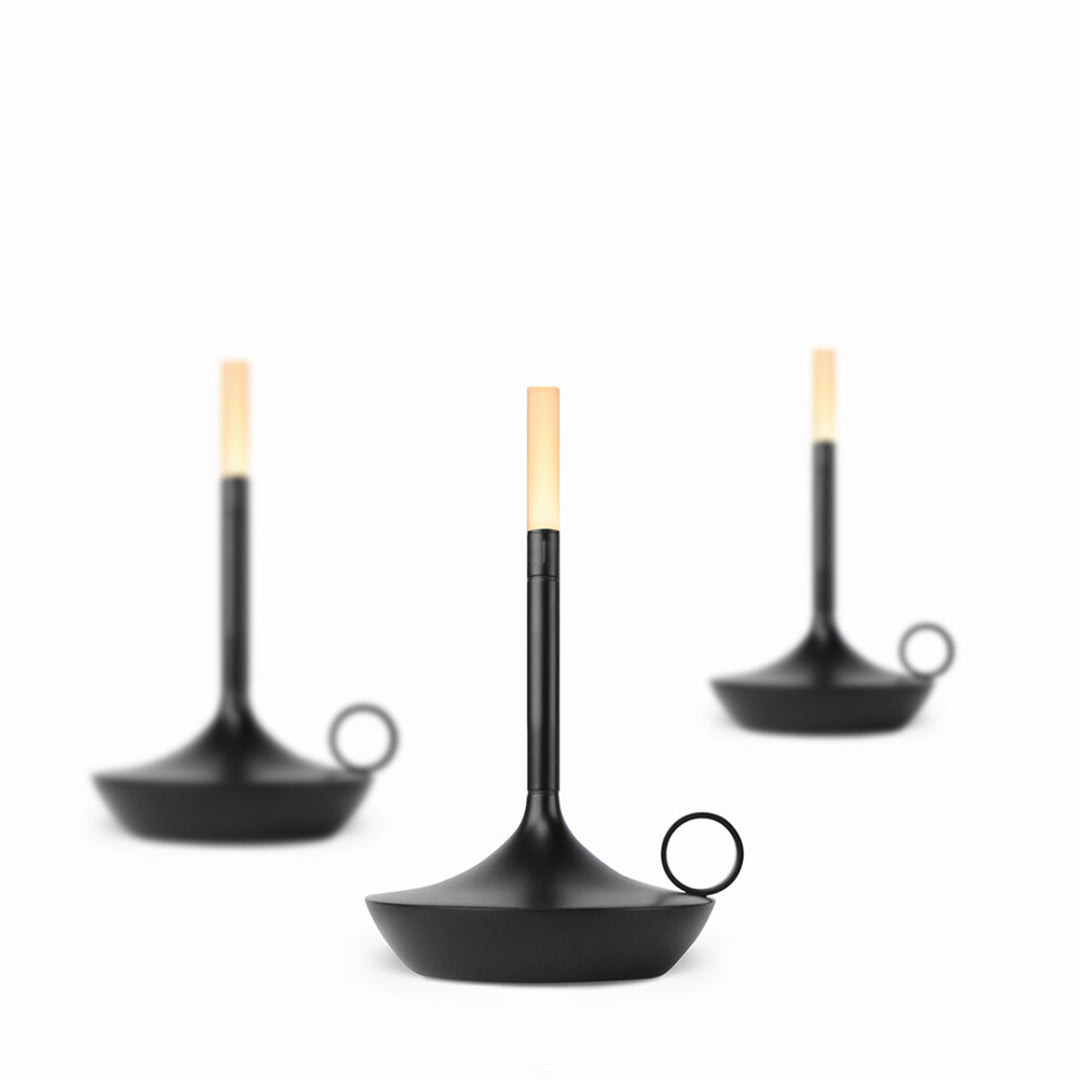 graypants | wick portable table lamp | black 16cm