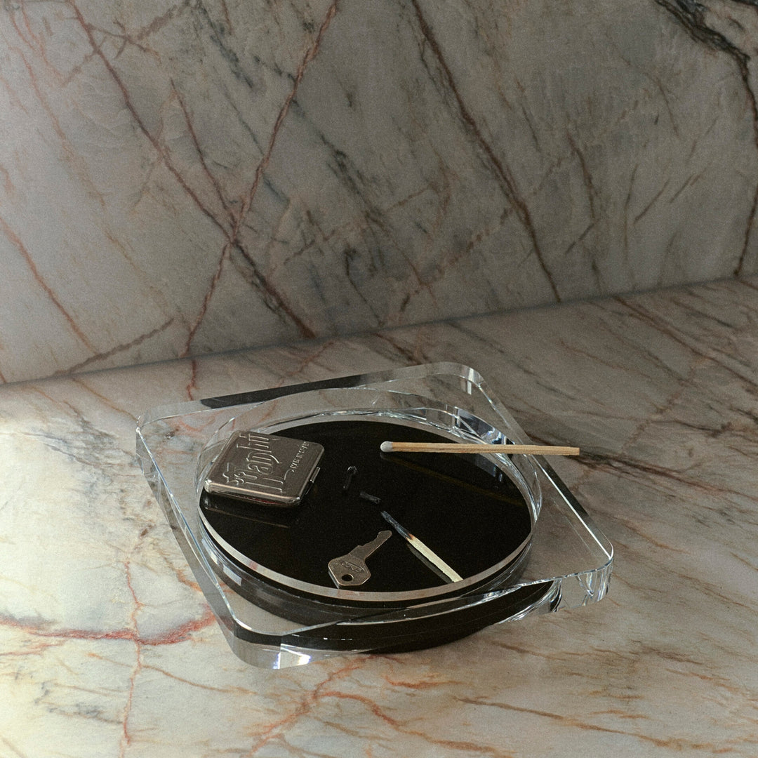 greg natale | ALTO | crystal bowl - clear + black onyx