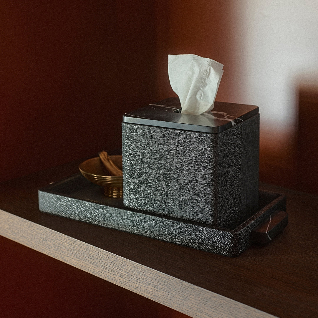 greg natale | OPERETTA | palco shagreen tray | black + nero