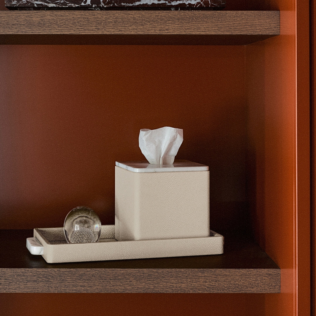 greg natale | OPERETTA | palco tissue box | white + arasbescato
