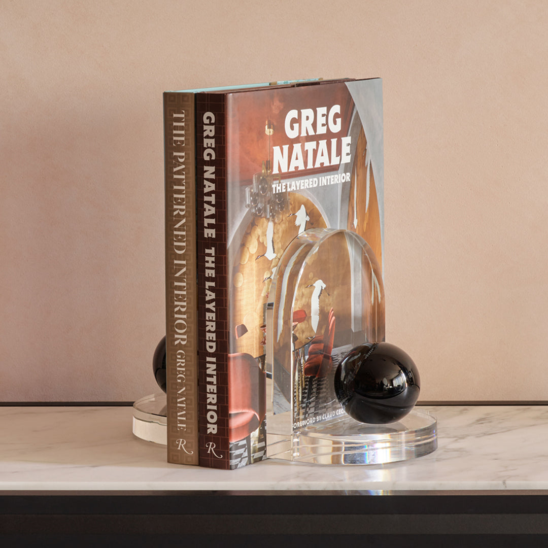 greg natale | blitz crystal bookend set - DC