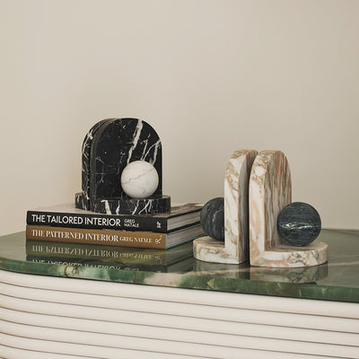 greg natale | blitz marble bookend set | verde + rose