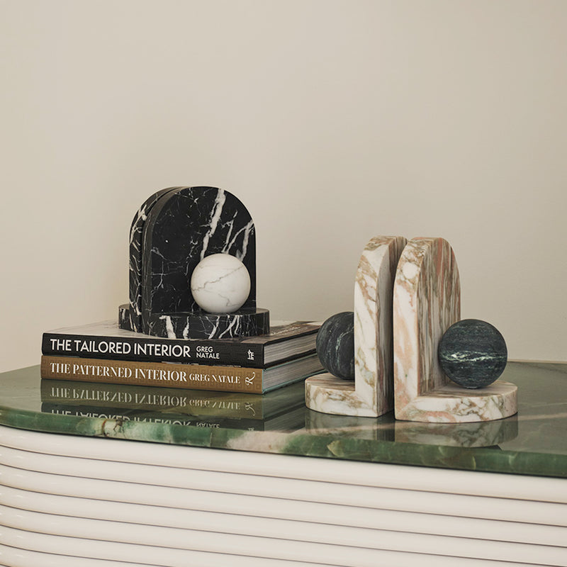 greg natale | blitz marble bookend set | verde + rose