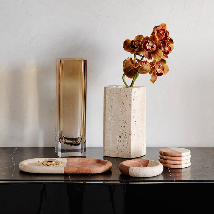greg natale | polar bowl | coral + travertine