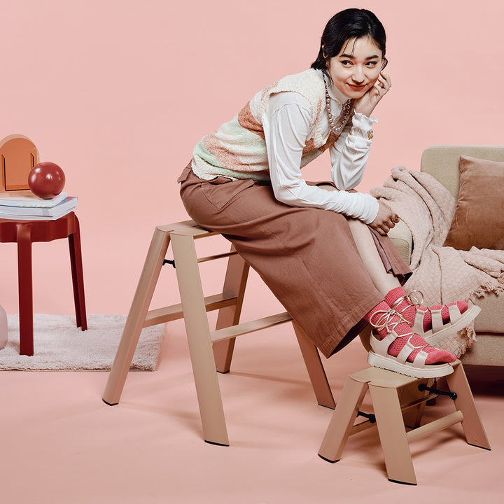 hasegawa | lucano 2 step ladder | peach brown