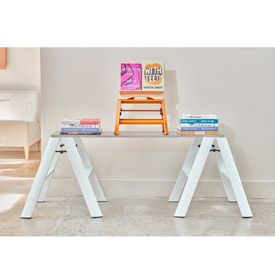 hasegawa | lucano 2 step ladder | white