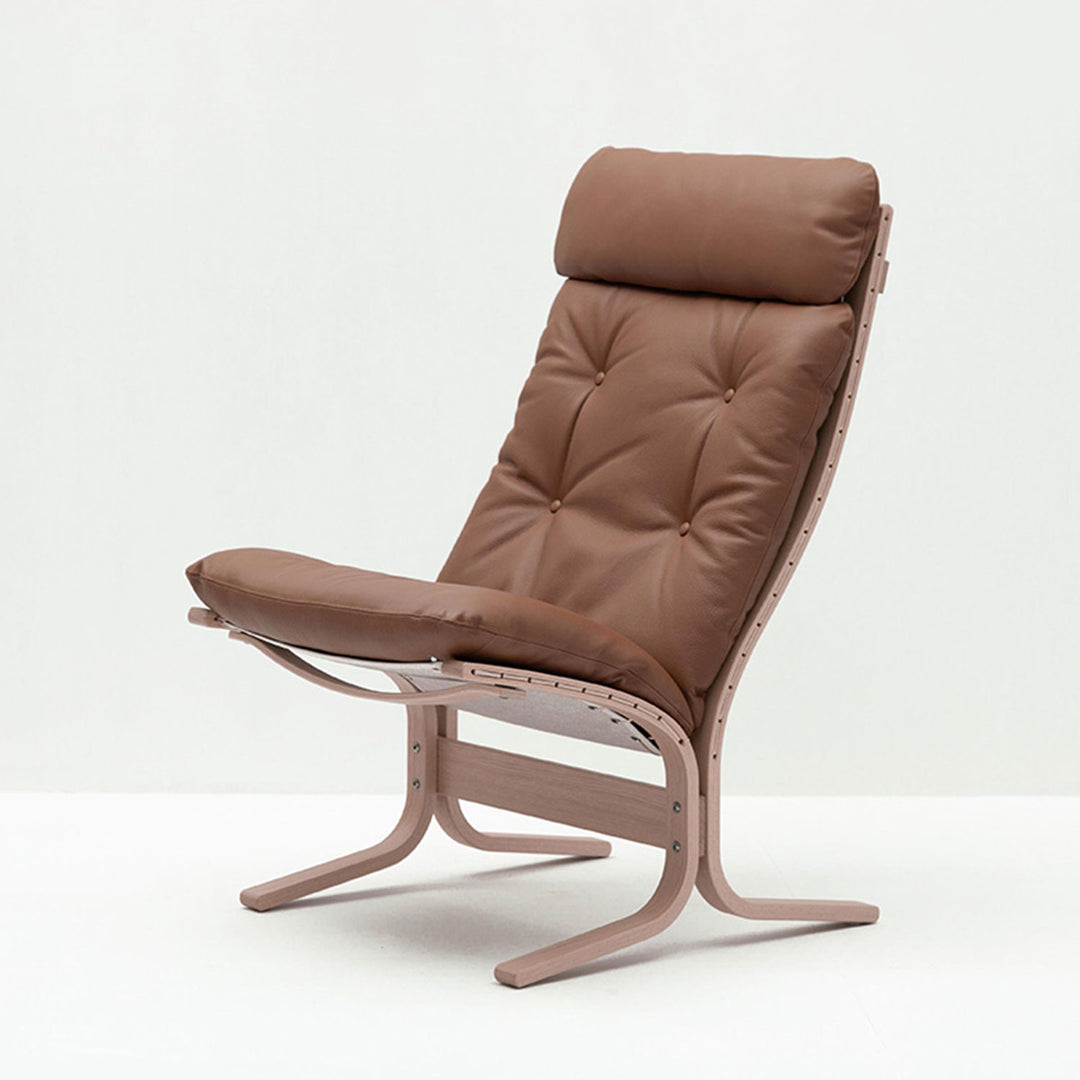 lk hjelle | siesta classic 300 chair | high back | oak + rustical tan leather