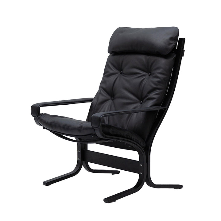 lk hjelle | siesta classic 301 chair | high back with arms | black oak + hemsen HA19 leather