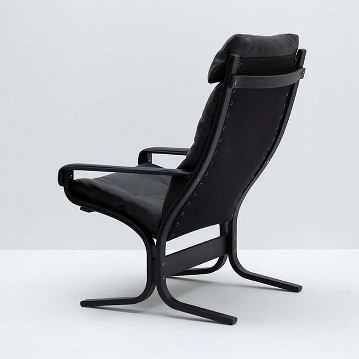 lk hjelle | siesta classic 301 chair | high back with arms | black oak + hemsen HA19 leather
