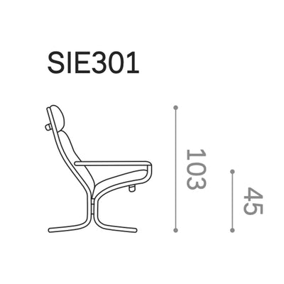 hjelle | siesta classic 301 chair | high back + armrests | black oak + hemsen HA19 leather