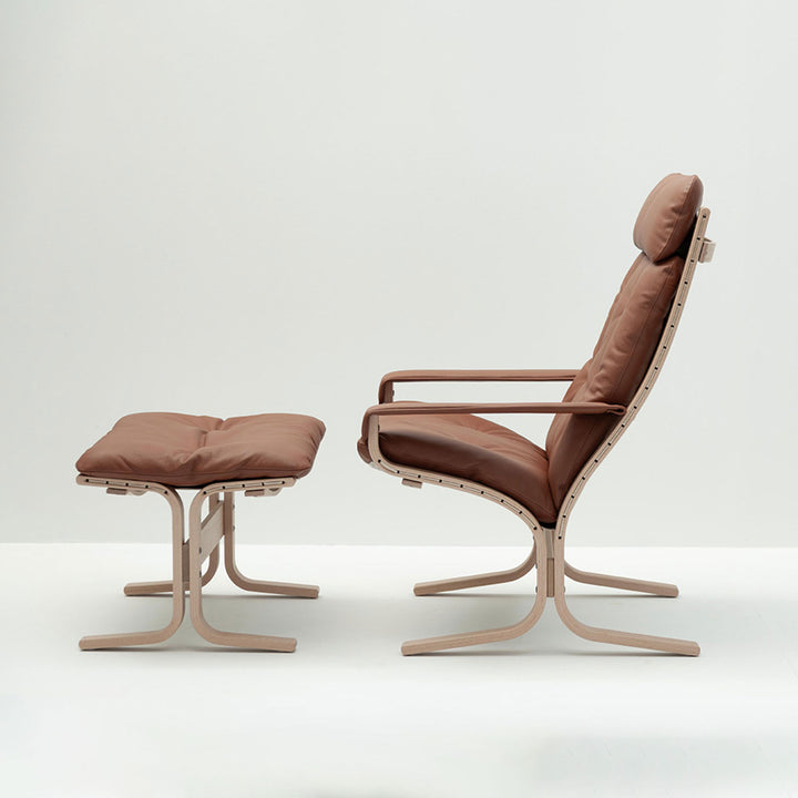 lk hjelle | siesta classic 301 chair | high back with arms | oak + rustical tan leather