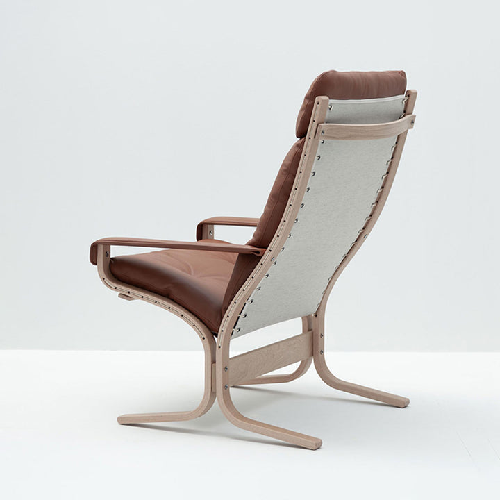 lk hjelle | siesta classic 301 chair | high back with arms | oak + rustical tan leather