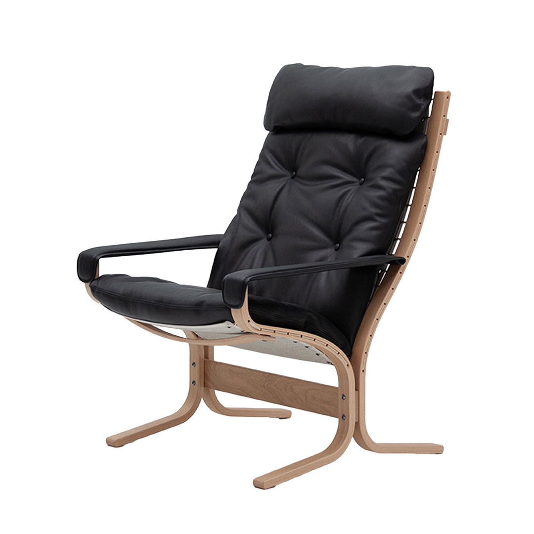 lk hjelle | siesta classic 301 chair | high back with arms | oak + hemsen HA19 leather