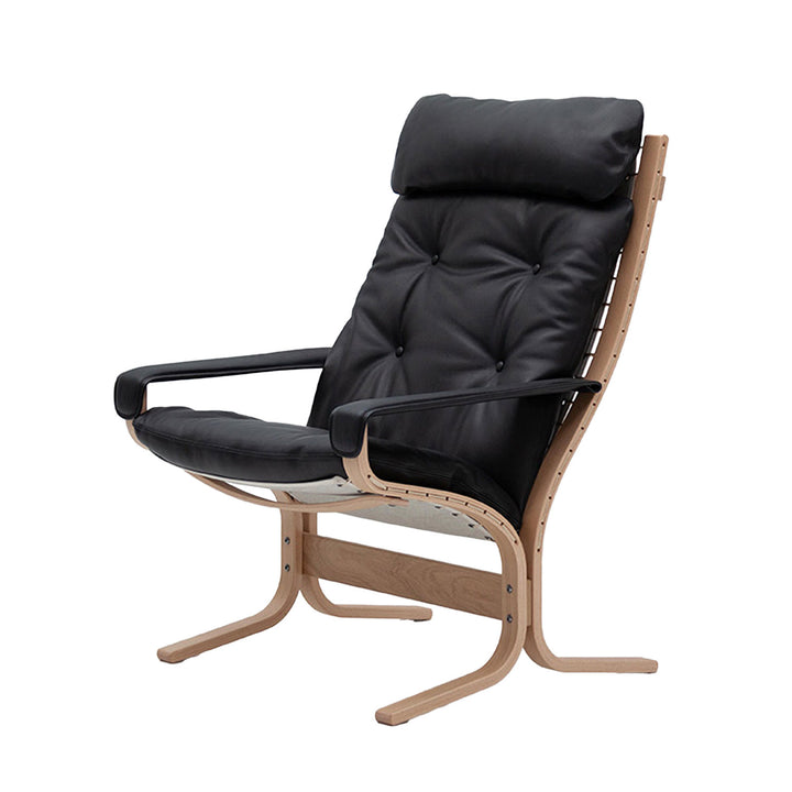 lk hjelle | siesta classic 301 chair | high back with arms | oak + hemsen HA19 leather