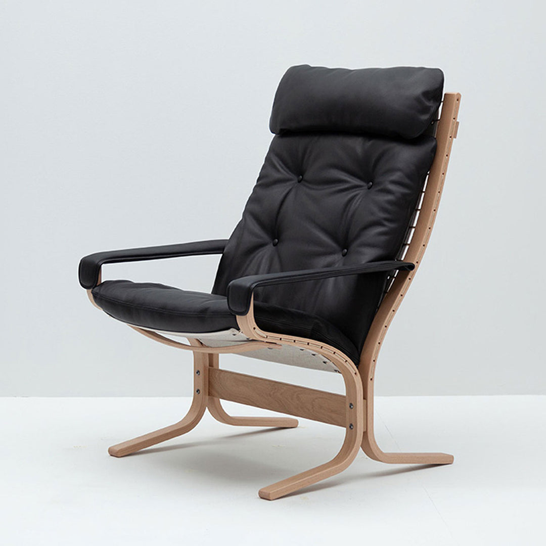 lk hjelle | siesta classic 301 chair | high back with arms | oak + hemsen HA19 leather