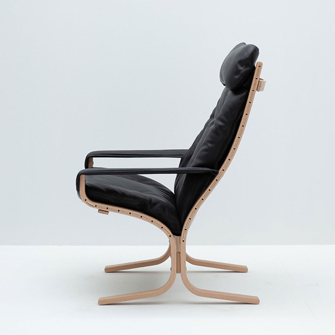 lk hjelle | siesta classic 301 chair | high back with arms | oak + hemsen HA19 leather