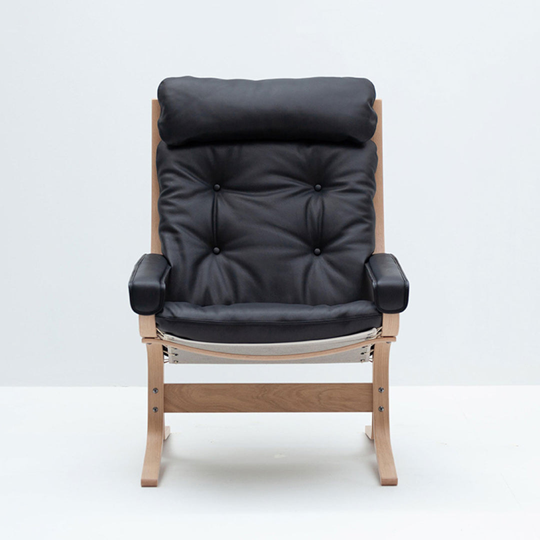 lk hjelle | siesta classic 301 chair | high back with arms | oak + hemsen HA19 leather