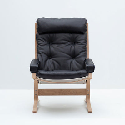 hjelle | siesta classic 301 chair | high back + armrests | oak + hemsen HA19 leather