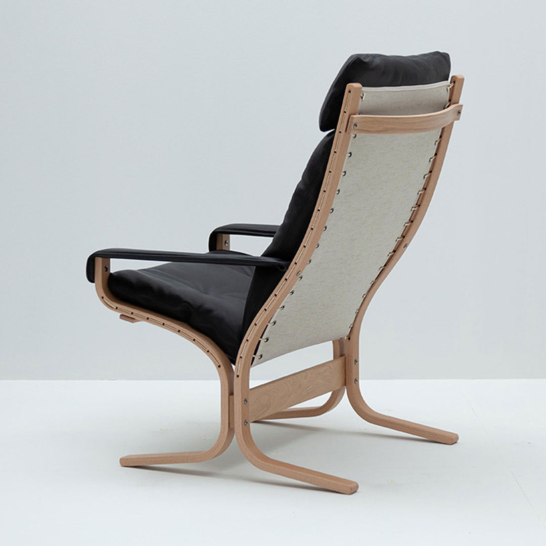 lk hjelle | siesta classic 301 chair | high back with arms | oak + hemsen HA19 leather