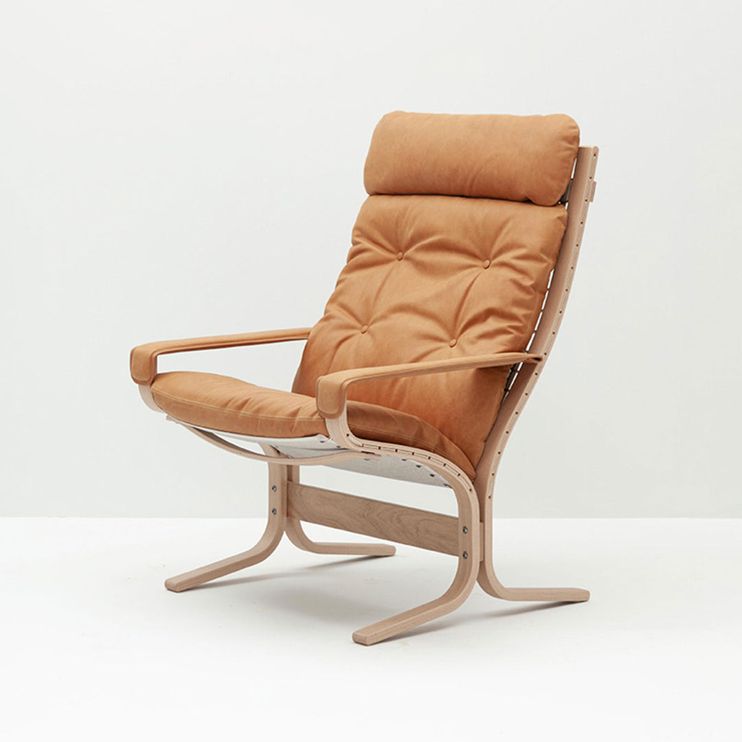 lk hjelle | siesta classic 301 chair | high back with arms | oak + vintage 413 leather