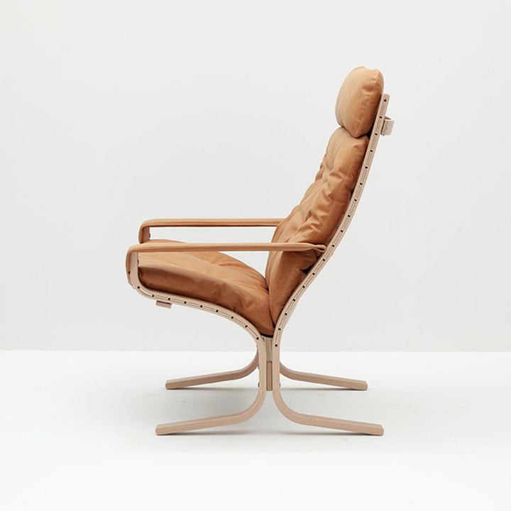 lk hjelle | siesta classic 301 chair | high back with arms | oak + vintage 413 leather