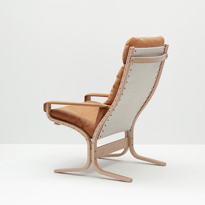 lk hjelle | siesta classic 301 chair | high back with arms | oak + vintage 413 leather