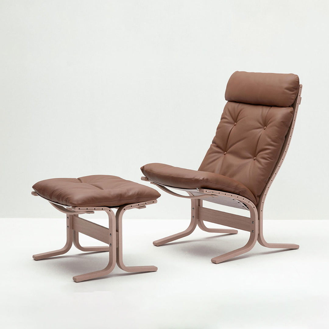 hjelle | siesta classic 304 footstool | oak + rustical tan leather