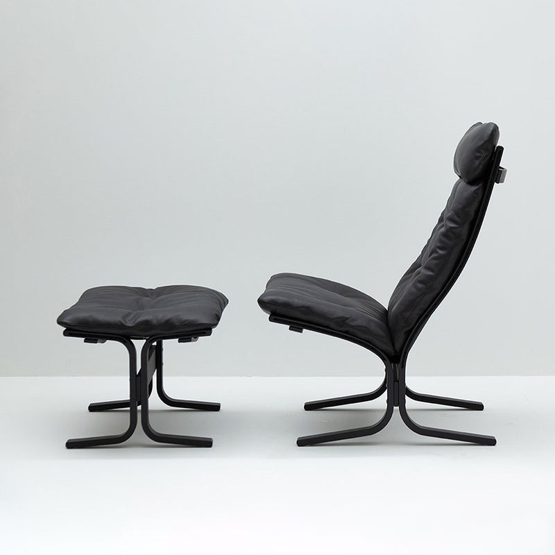 hjelle | siesta classic 304 footstool | black oak + hemsen HA19 leather