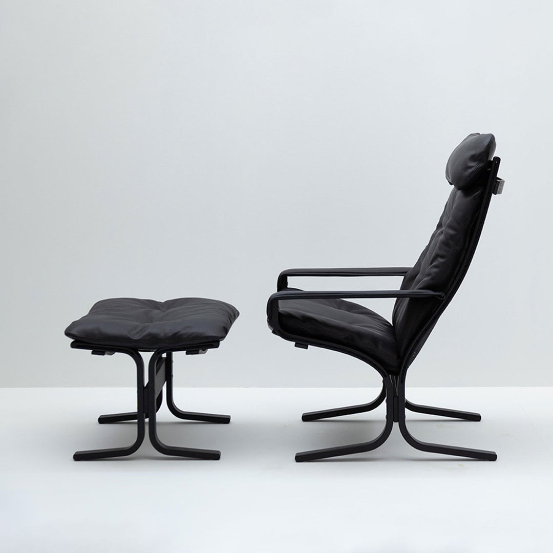 hjelle | siesta classic 304 footstool | black oak + hemsen HA19 leather