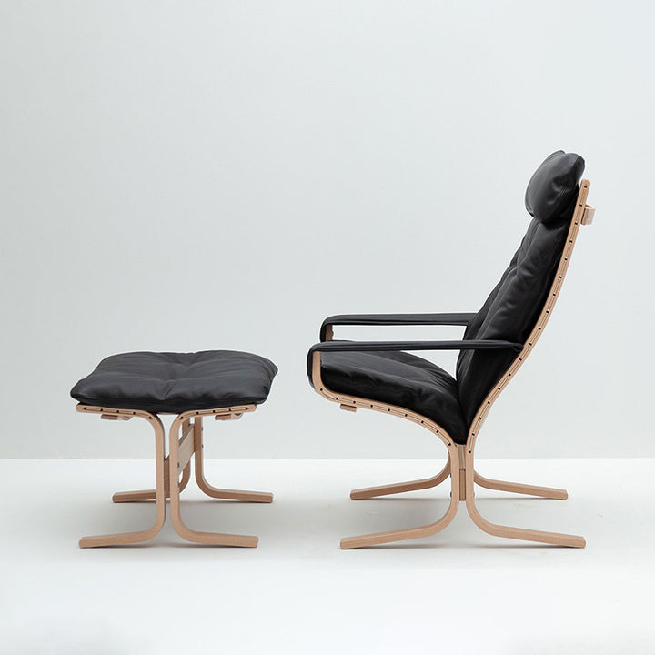 hjelle | siesta classic 304 footstool | oak + hemsen HA19 leather